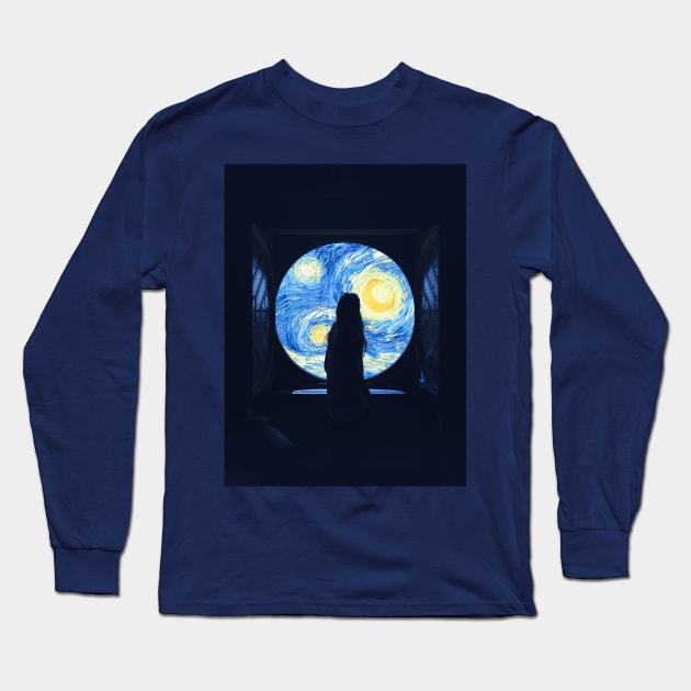 Starry Night Long Sleeve T-Shirt by klajdmurataj